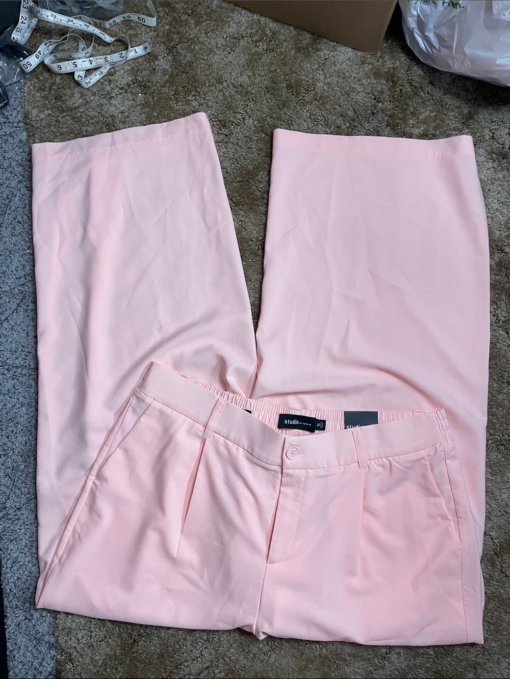 NWT Studio By Torrid High Rise Wide Leg Crepe Pants Light Pink Color Plus SZ 16